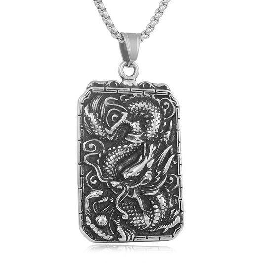 European And American Stainless Steel Dragon Pendant Necklace