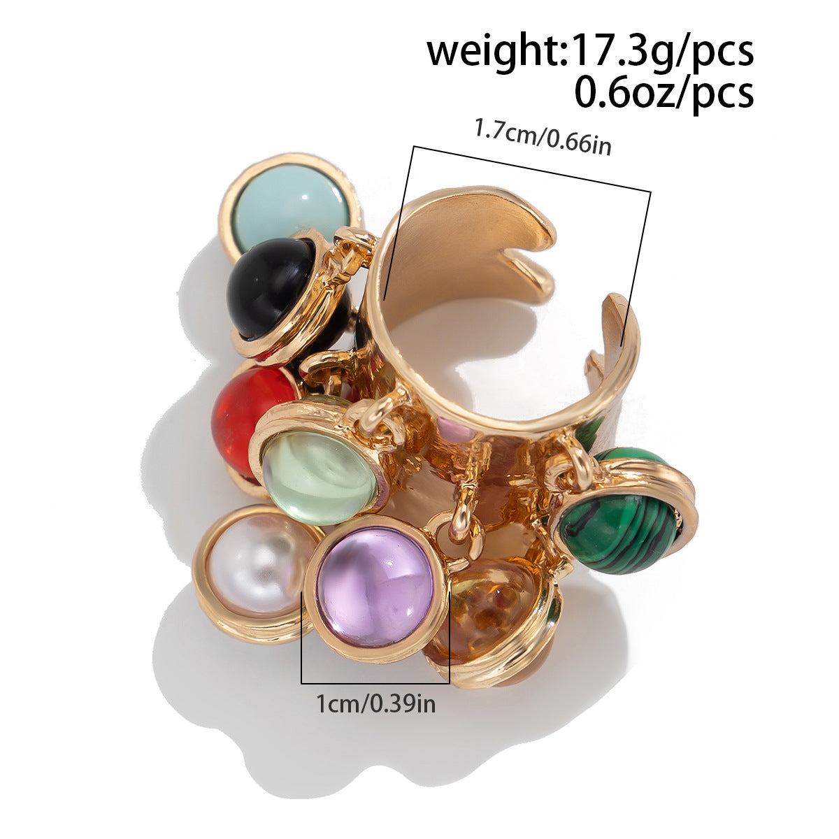 Planderful Boho Pearl Fringe Ring For Women Turquoise Accent Statement Jewelry Vienna Verve