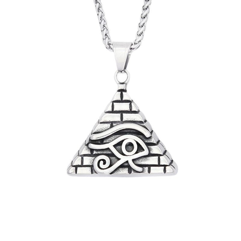Eye of Horus Egyptian Stainless Steel Men's Pendant Necklace