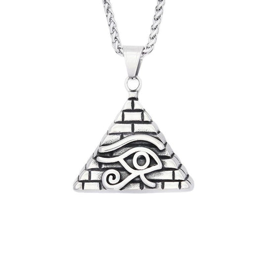 Eye of Horus Egyptian Stainless Steel Men's Pendant Necklace