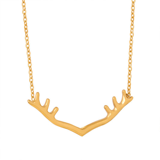 Elegant Titanium Steel Deer Necklace - A Stylish Statement Piece for Women