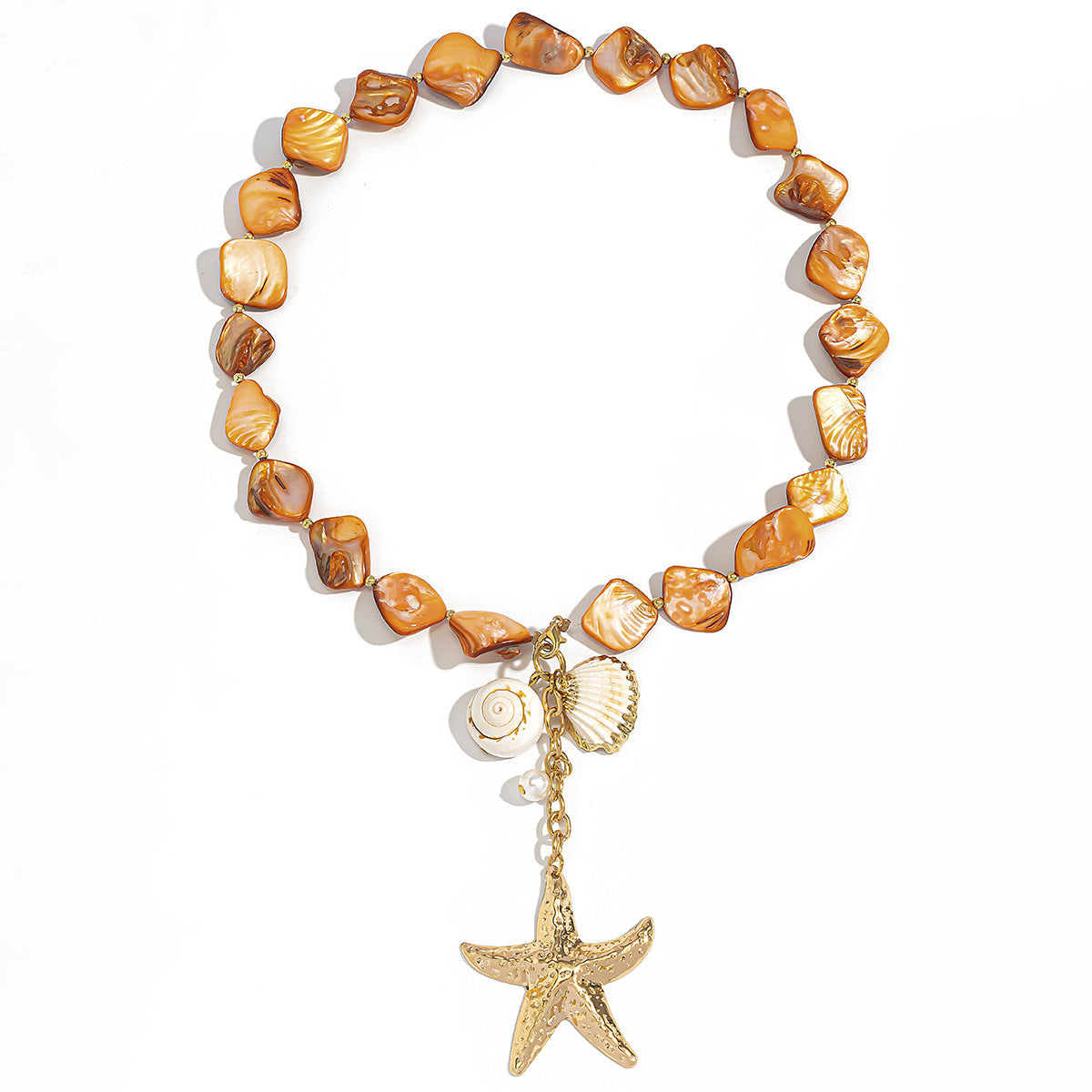 Ocean Wind Shell Piece Starfish Necklace Vacation Irregular Necklace