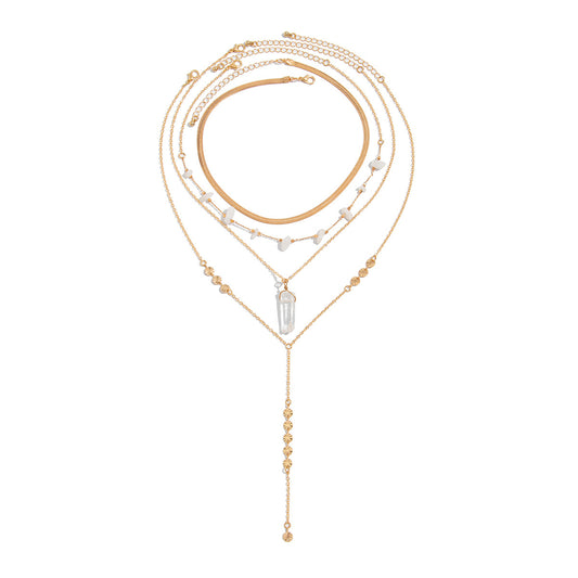 Planderful Vienna Verve Necklace – Elegant Multi-Layer Design with Water Drop Sequins