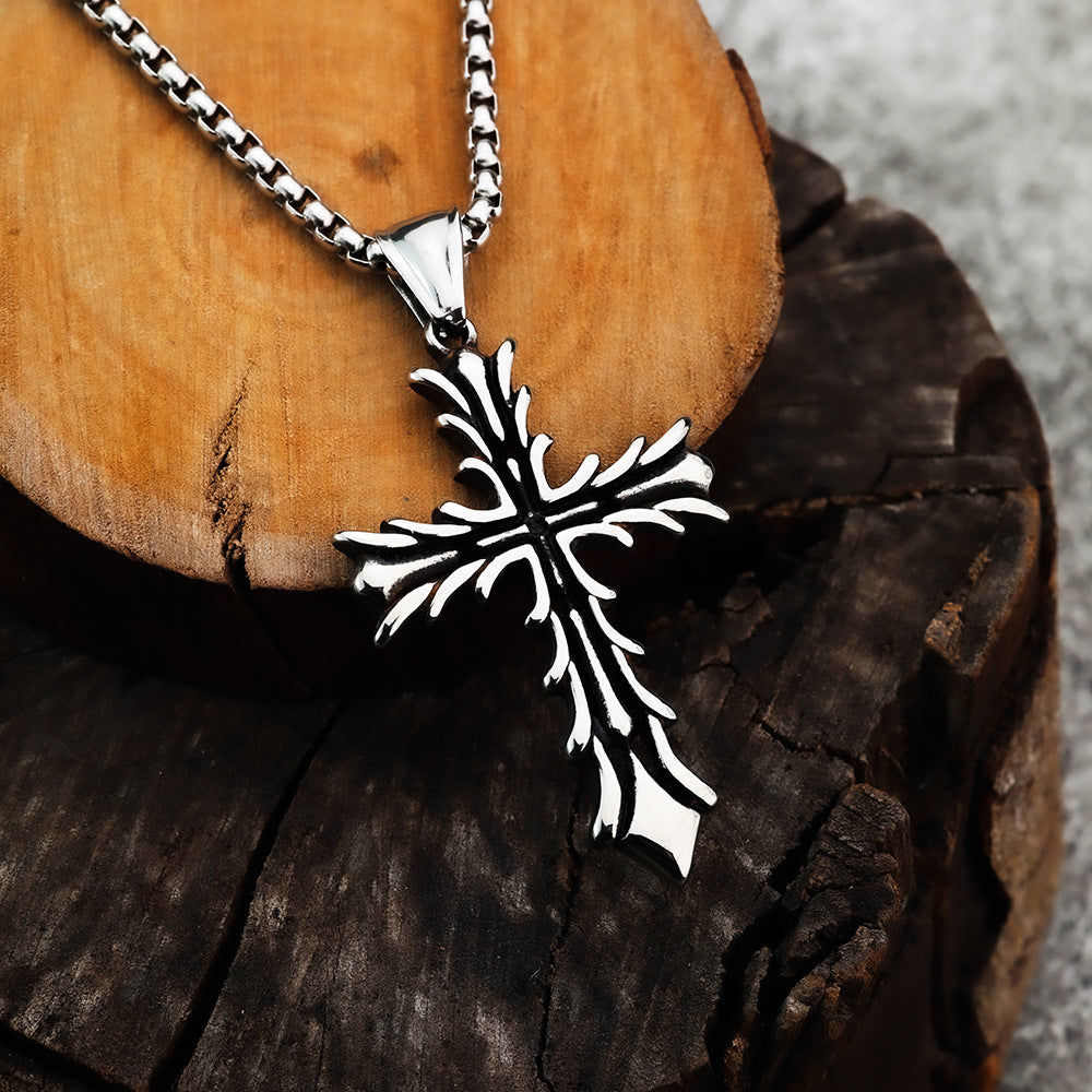 Cross Viking Stainless Steel Men's Pendant Necklace