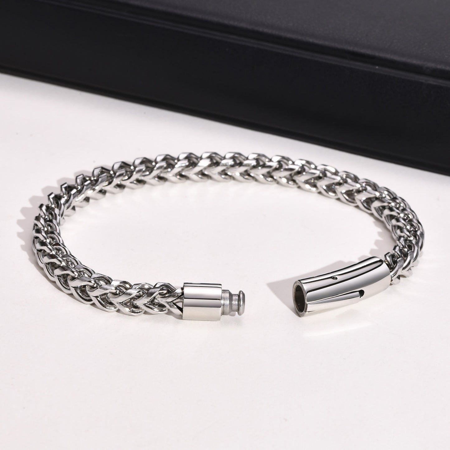 Stainless Steel Bracelet Retro Gray Keel Chain for Men