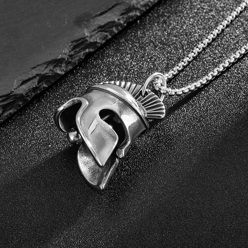 Roman Warrior Stainless Steel Pendant Necklace