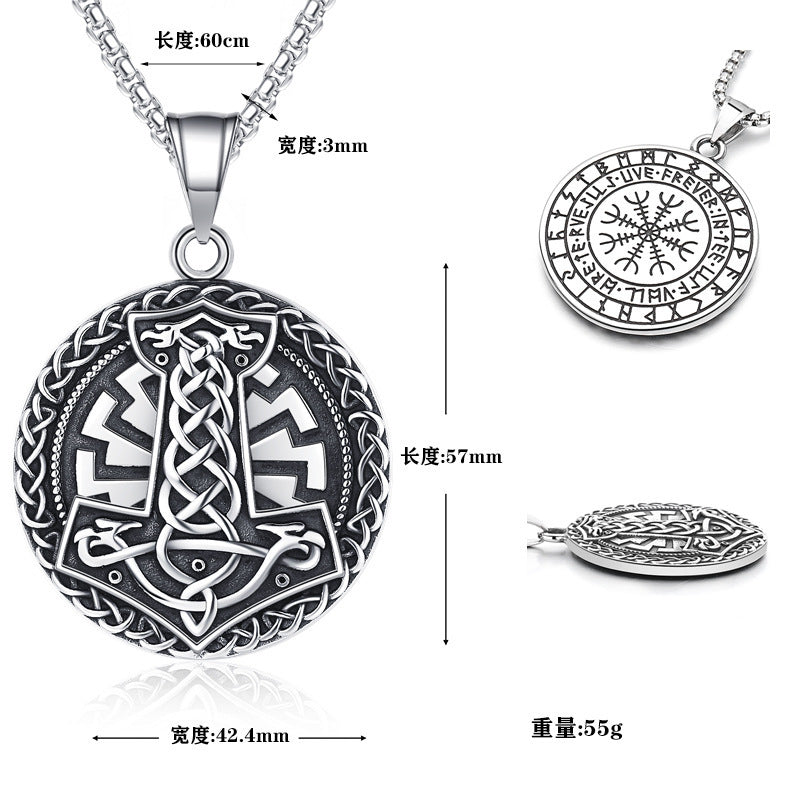 Vintage Viking Stainless Steel Men's Pendant Necklace