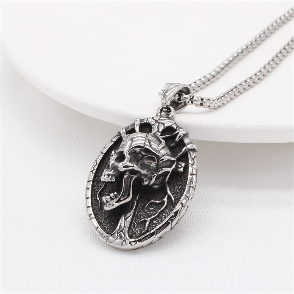 Retro Skull Titanium Steel Pendant Necklace