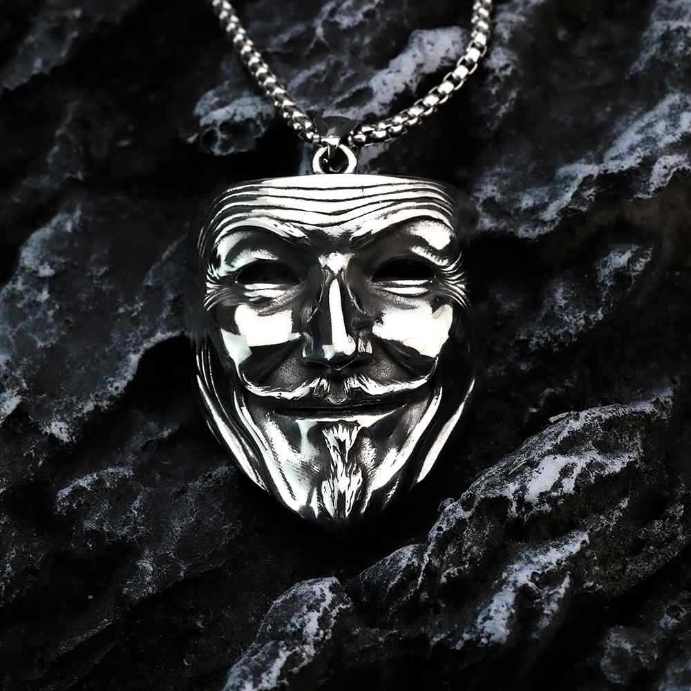 Vintage Mask Stainless Steel Men's Pendant Necklace