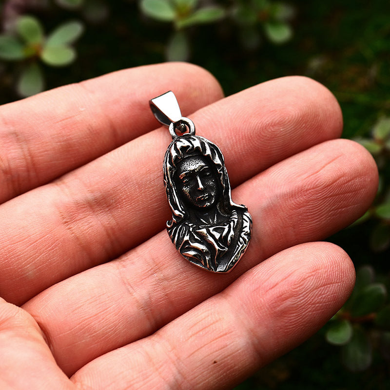 Men's Retro Titanium Steel Virgin Pendant - European and American Cross-Border Stainless Steel Casting Accessory