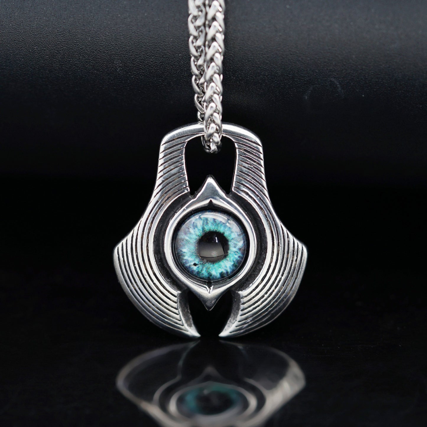 Steel Necklace – Vintage Devil's Eye Pendant