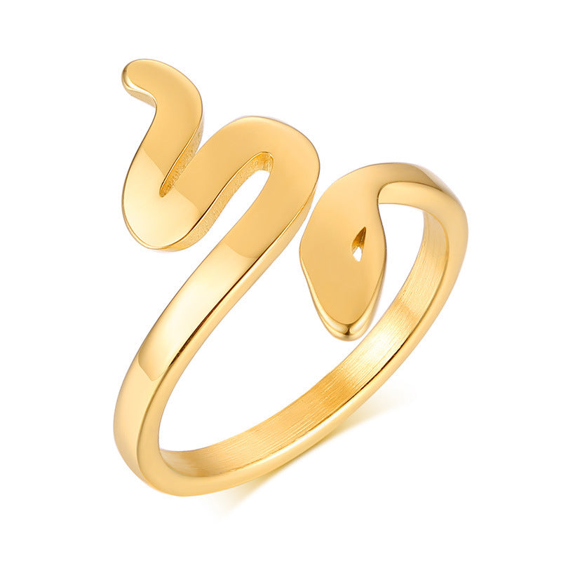 2MM Stainless Steel Open Ring Gold Snake Ring Women's Jewelry Wholesale