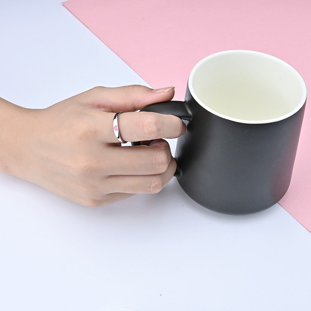 Japanese and Korean Style Simple Love Titanium Steel Ring