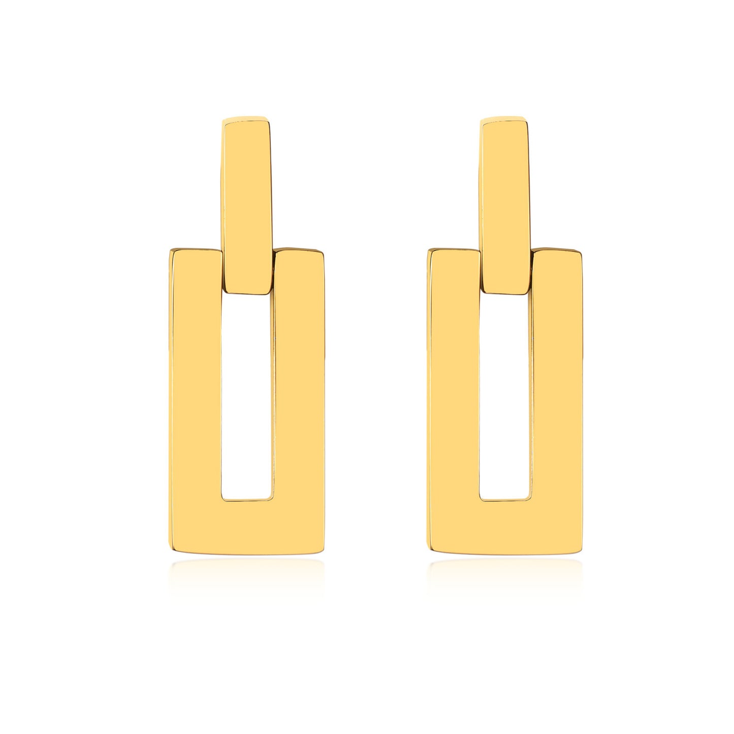 Stainless Steel Geometric Rectangle Earrings for Women Stylish