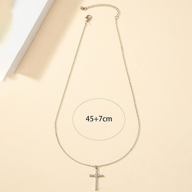 Alloy Cross Pendant - Stylish Europe-Inspired Hip-Hop Necklace for Women