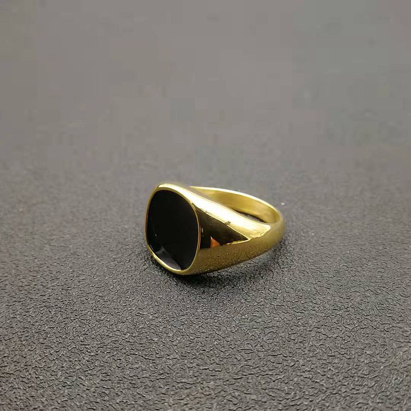 Stainless Steel Gold Plated Epoxy Glossy Ring Unisex By Planderful Everyday Genie For Men And Women