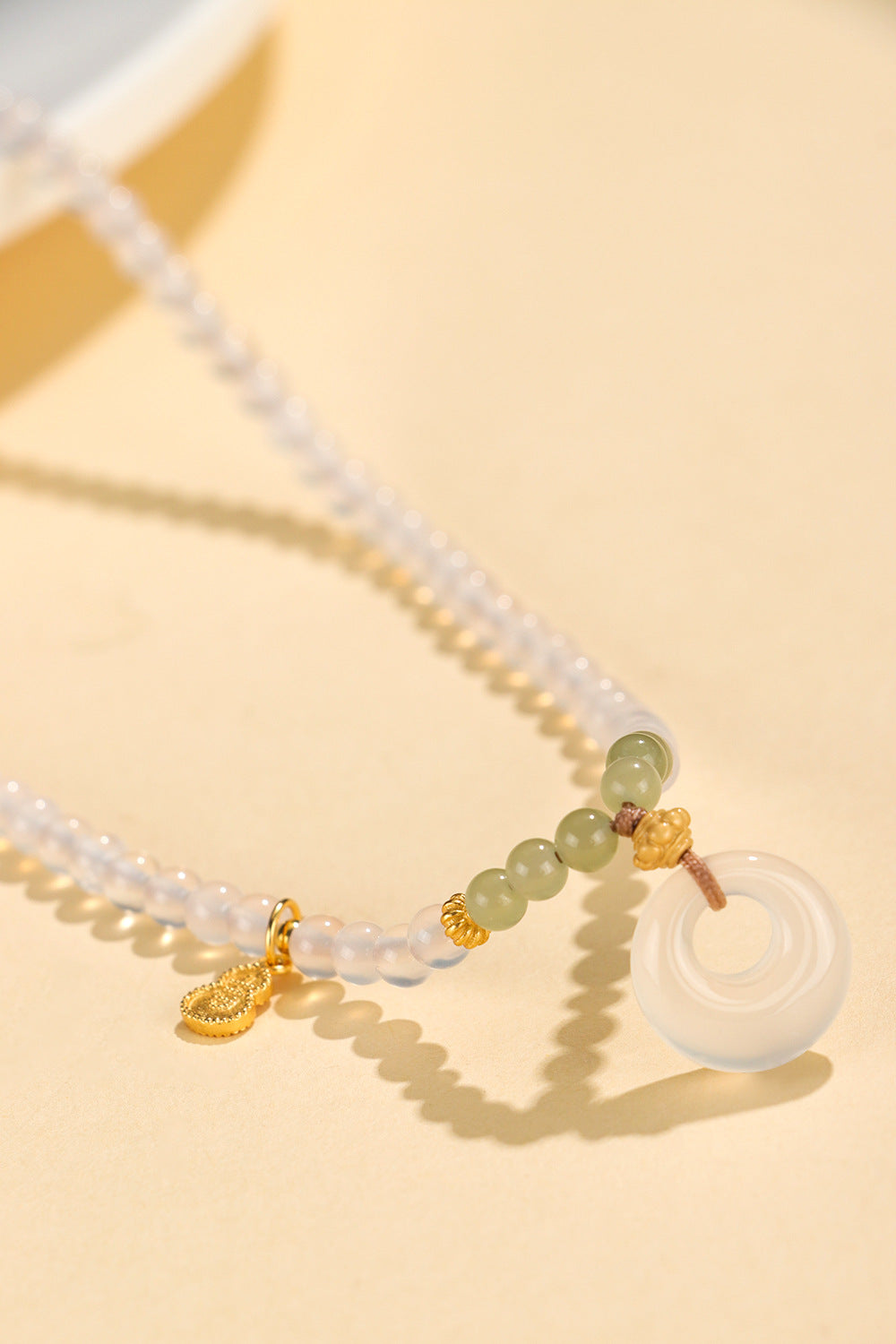 Hetian Jade Sandalwood Ruyi Lock Pendant Necklace