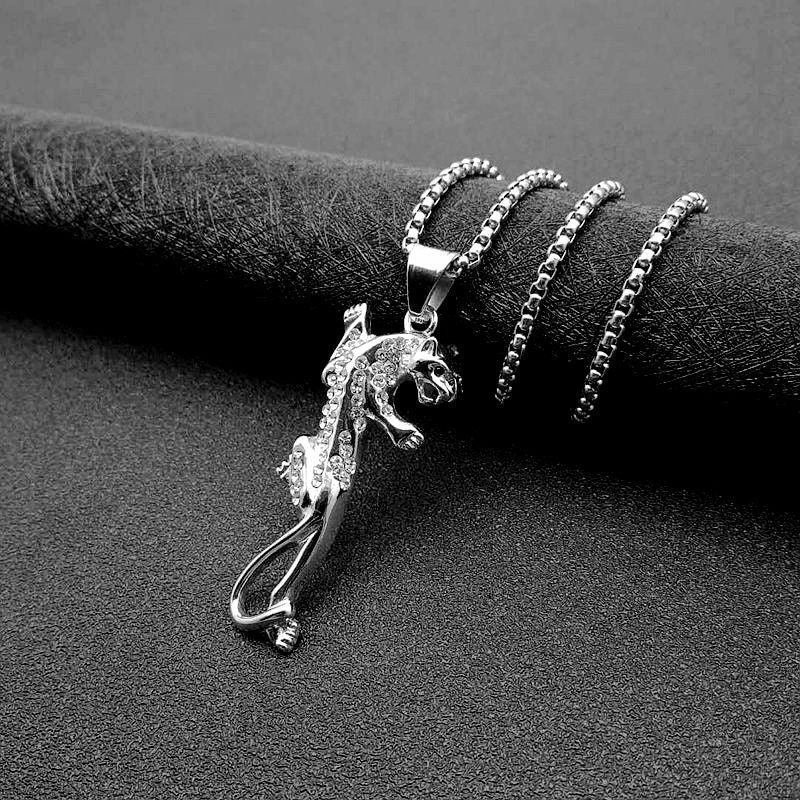 Zircon Necklace – Statement Hip Hop Leopard Head Pendant