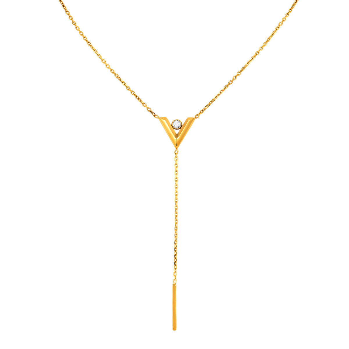 Stainless Steel Zircon Cross Necklace