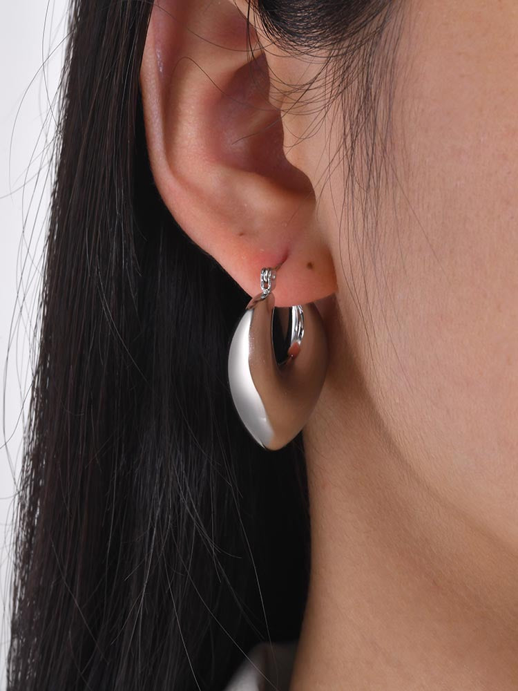 Stainless Steel Women's French Fashion Hollow Peach Heart Earrings