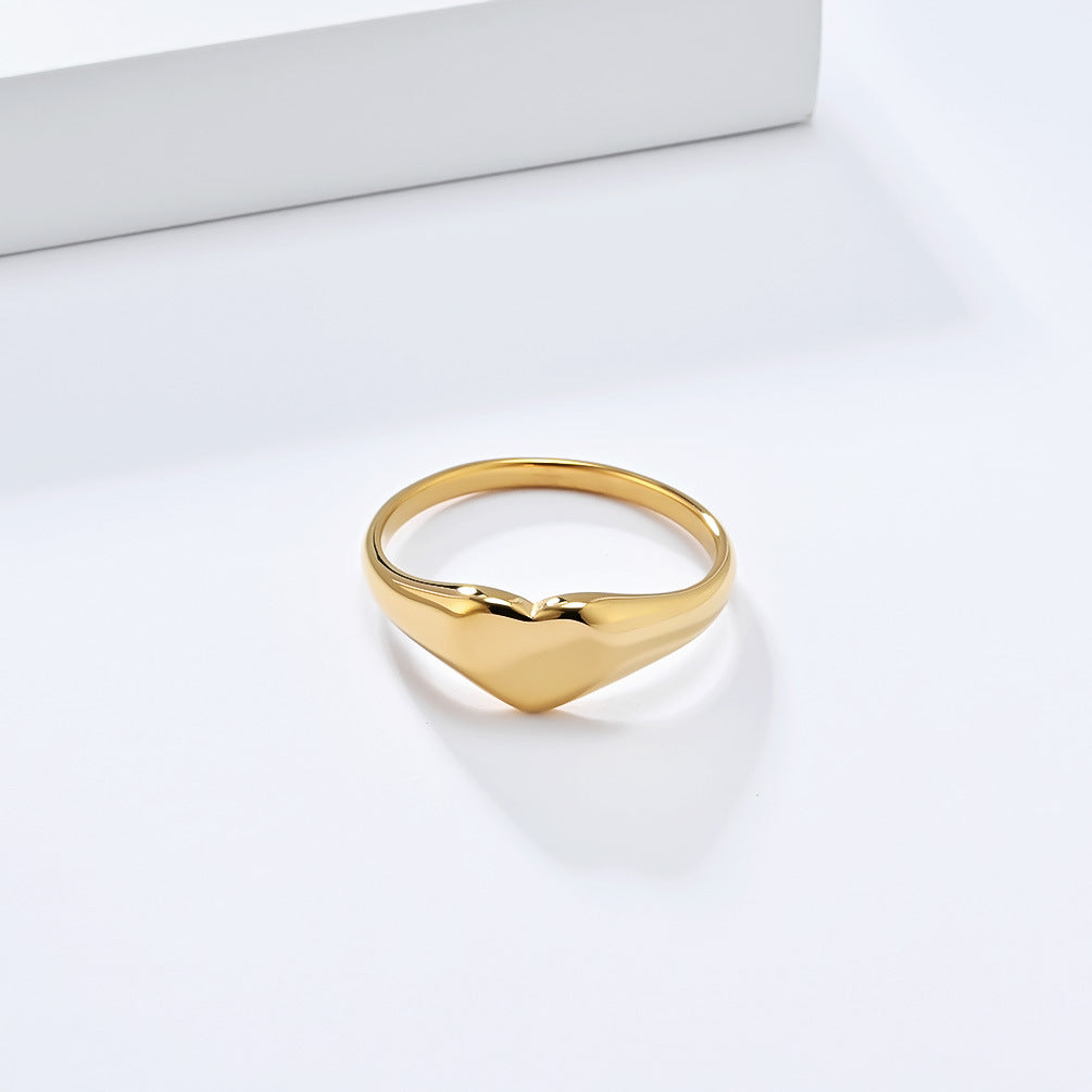 Planderful Heart Shape Titanium Steel Ring For Women Luxurious Everyday Wear Elegant Gift