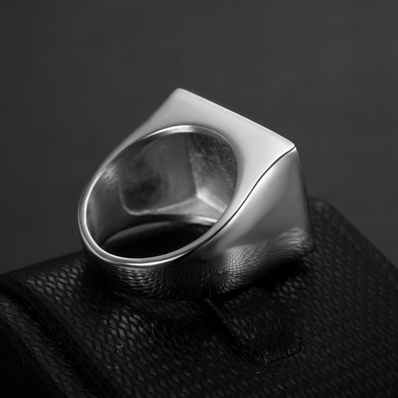 Planderful Hip Hop Titanium Ring With Inlaid Zircon Inspired By World Famous Judas Thirteen Apostles For Men