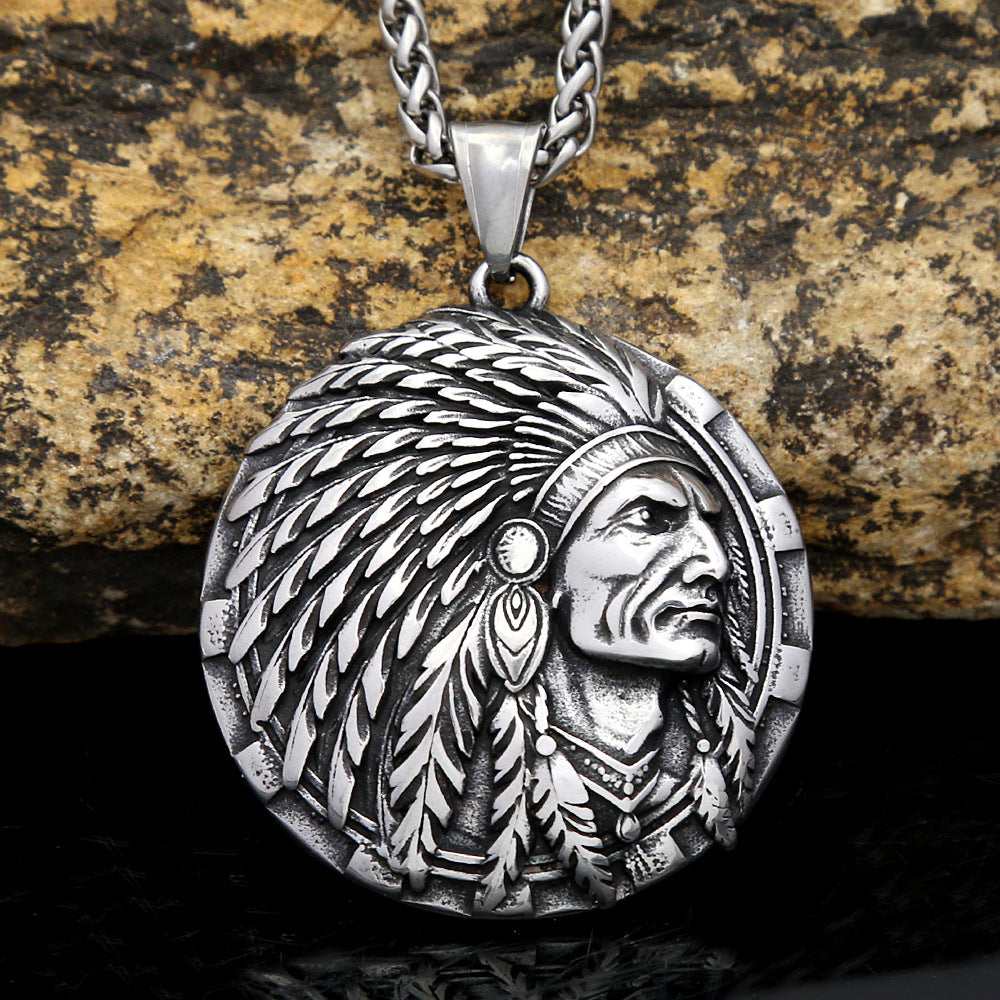 Punk Indian Stainless Steel Men's Pendant Necklace