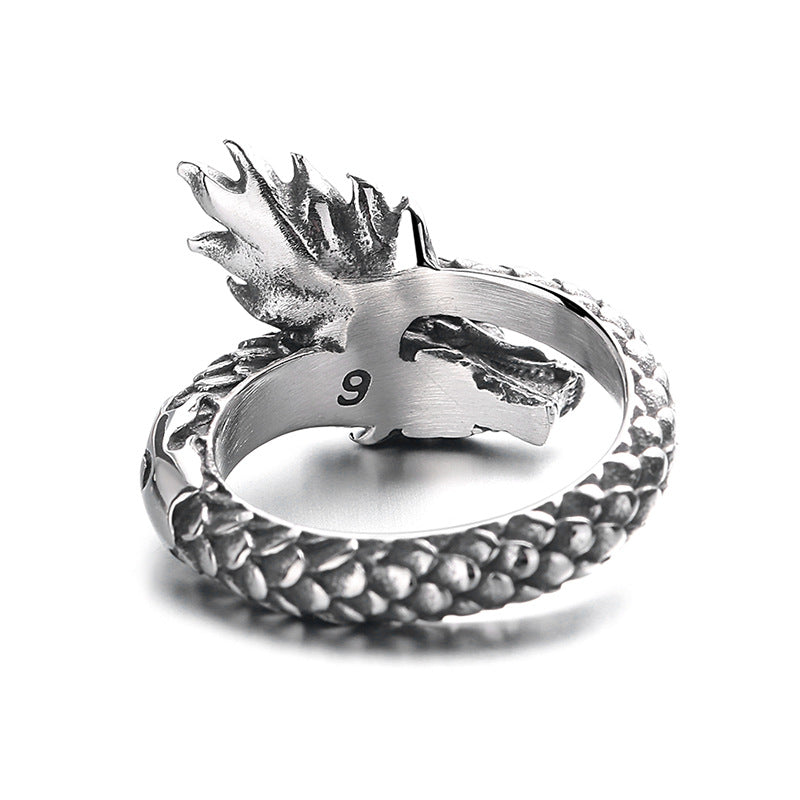 Steel Ring – Vintage Dragon Ring For Men