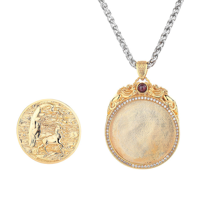 Steel Necklace - Elegant Unisex Buddha Natal Zodiac Pendant Perfect For Men And Women