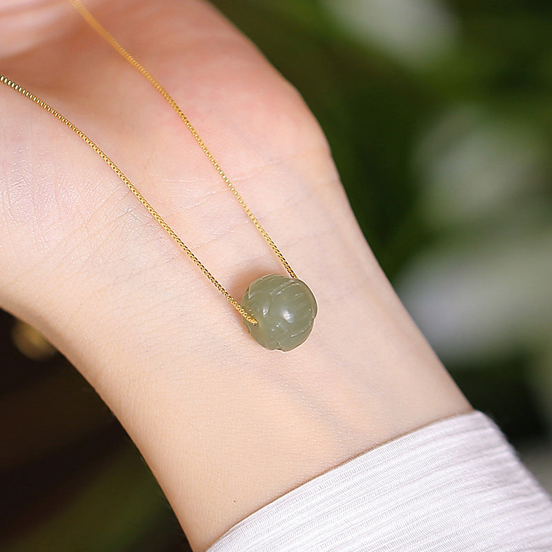 Fairy Sterling Silver Necklace with Jade Pendant from Planderful Collection