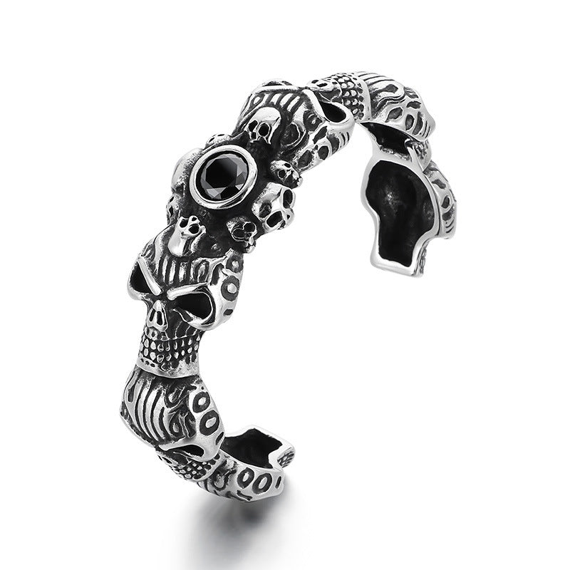 Planderful Gothic Skull Bracelet For Men Titanium Steel
