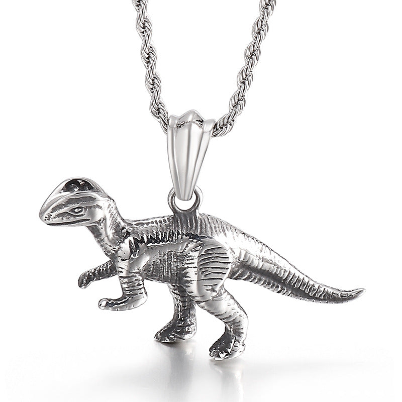 Retro Dinosaur Pendant for Men - European and American Fashion Titanium Steel Jewelry