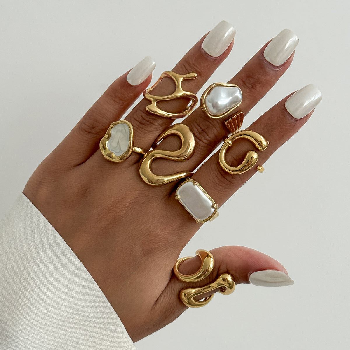 Planderful Imitation Pearl Ring Retro Baroque Statement Jewelry For Women Elegant Vintage Inspired