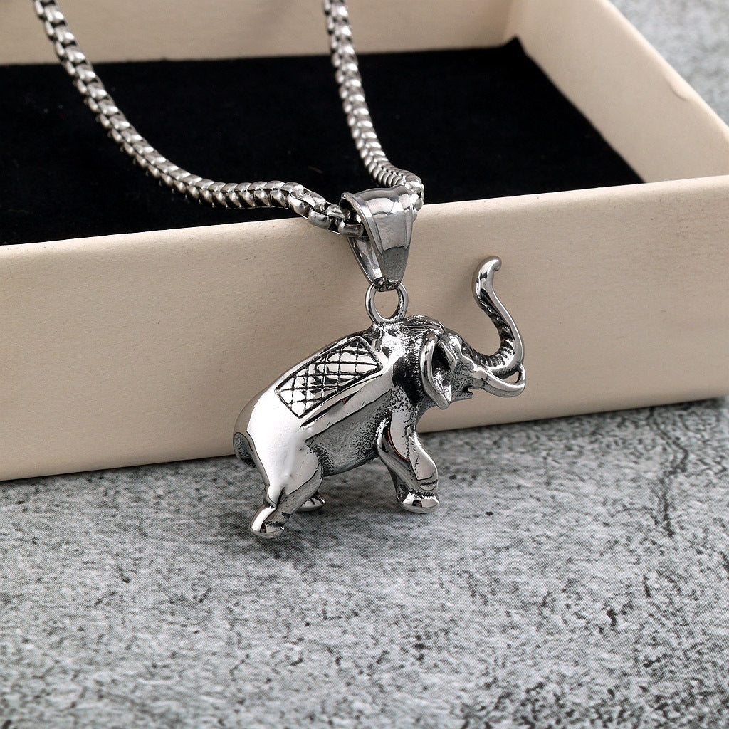 Vintage Stainless Steel Pendant Necklace