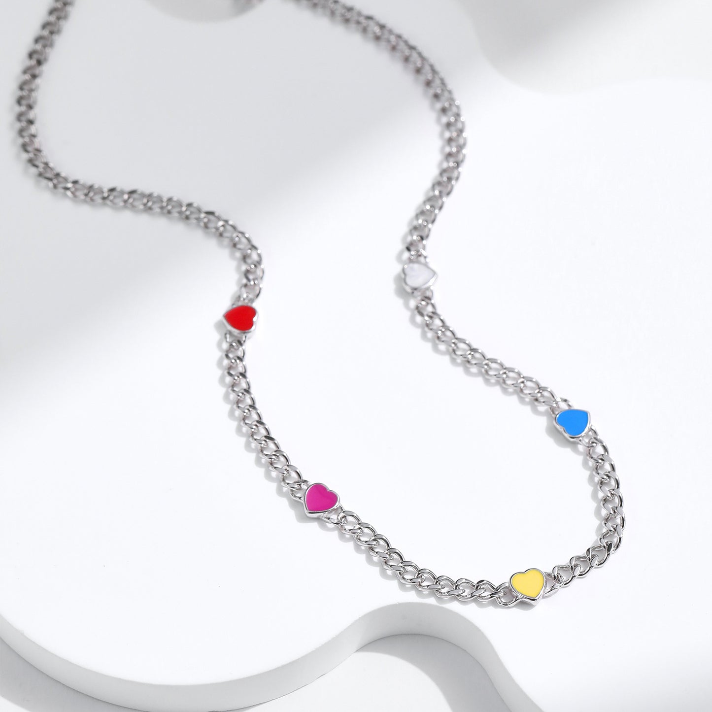 Planderful Collection Everyday Genie S925 Sterling Silver Japanese and Korean Temperament Sweet Dopamine Color Scheme Choker Short Necklace Collarbone Chain Women – Elegant and Trendy Jewelry