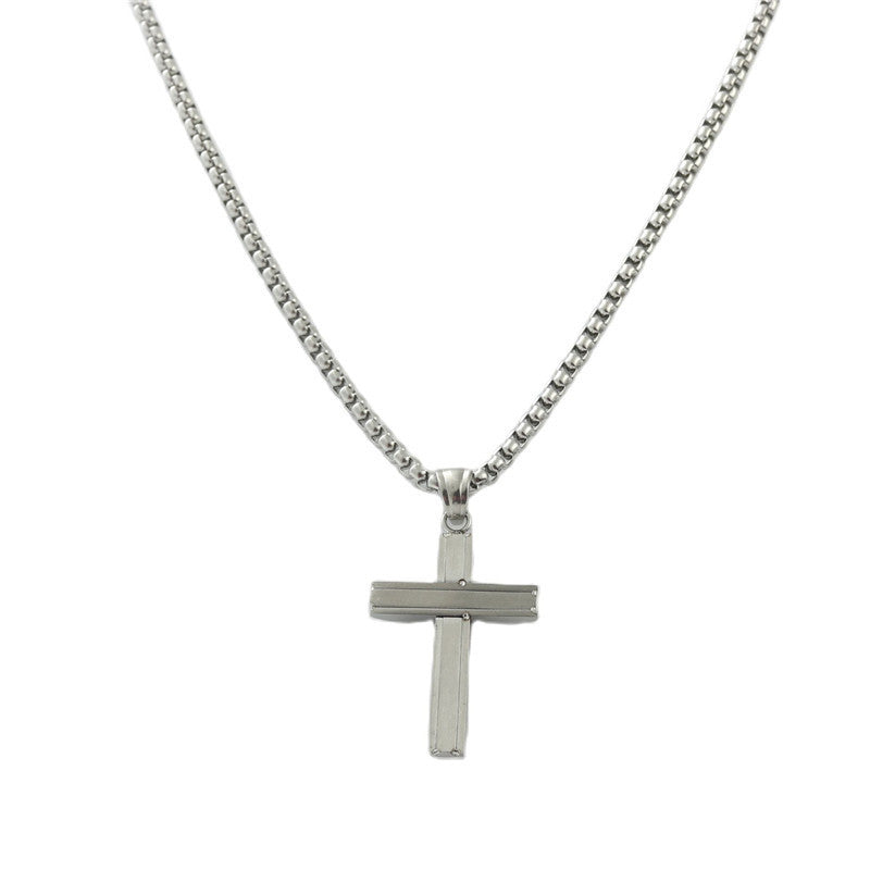 Stylish Personalized Titanium Steel Cross Pendant Necklace for Men