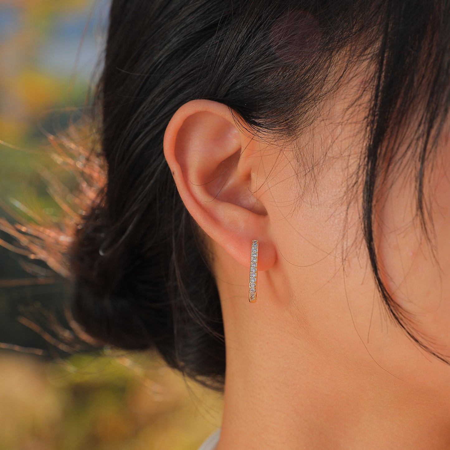 Fashion Personalized Women's Zircon Earrings 18K Gold