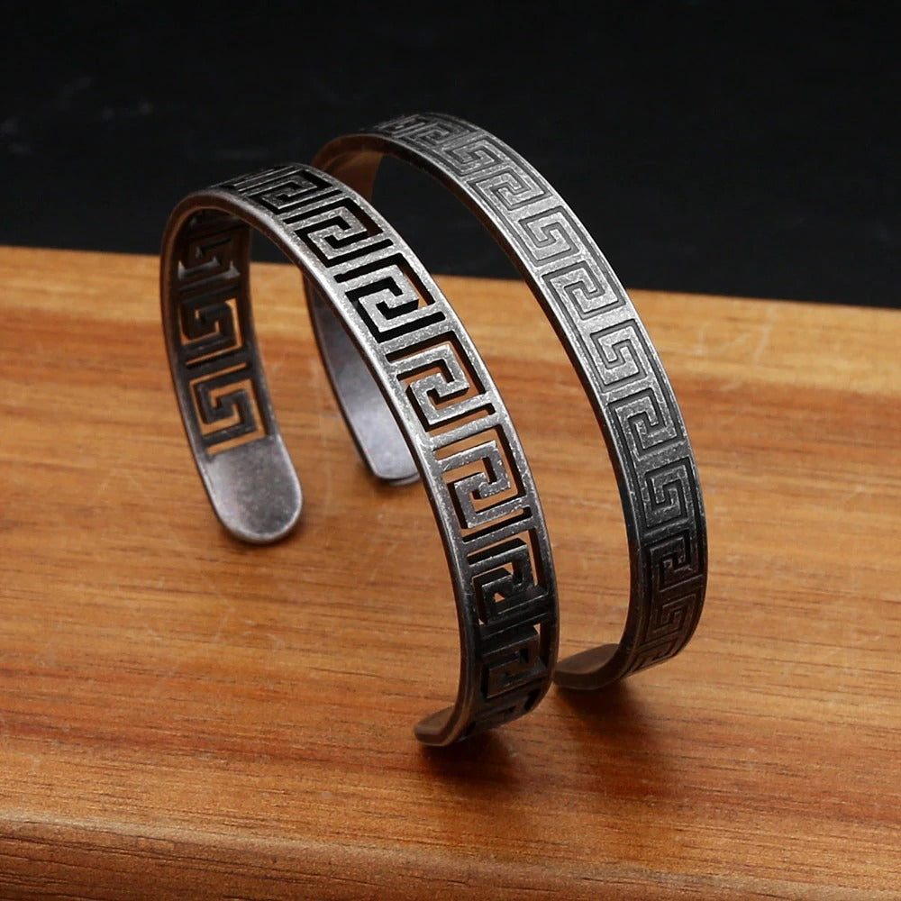Engraving Texture Stainless Steel Men's Bracelet