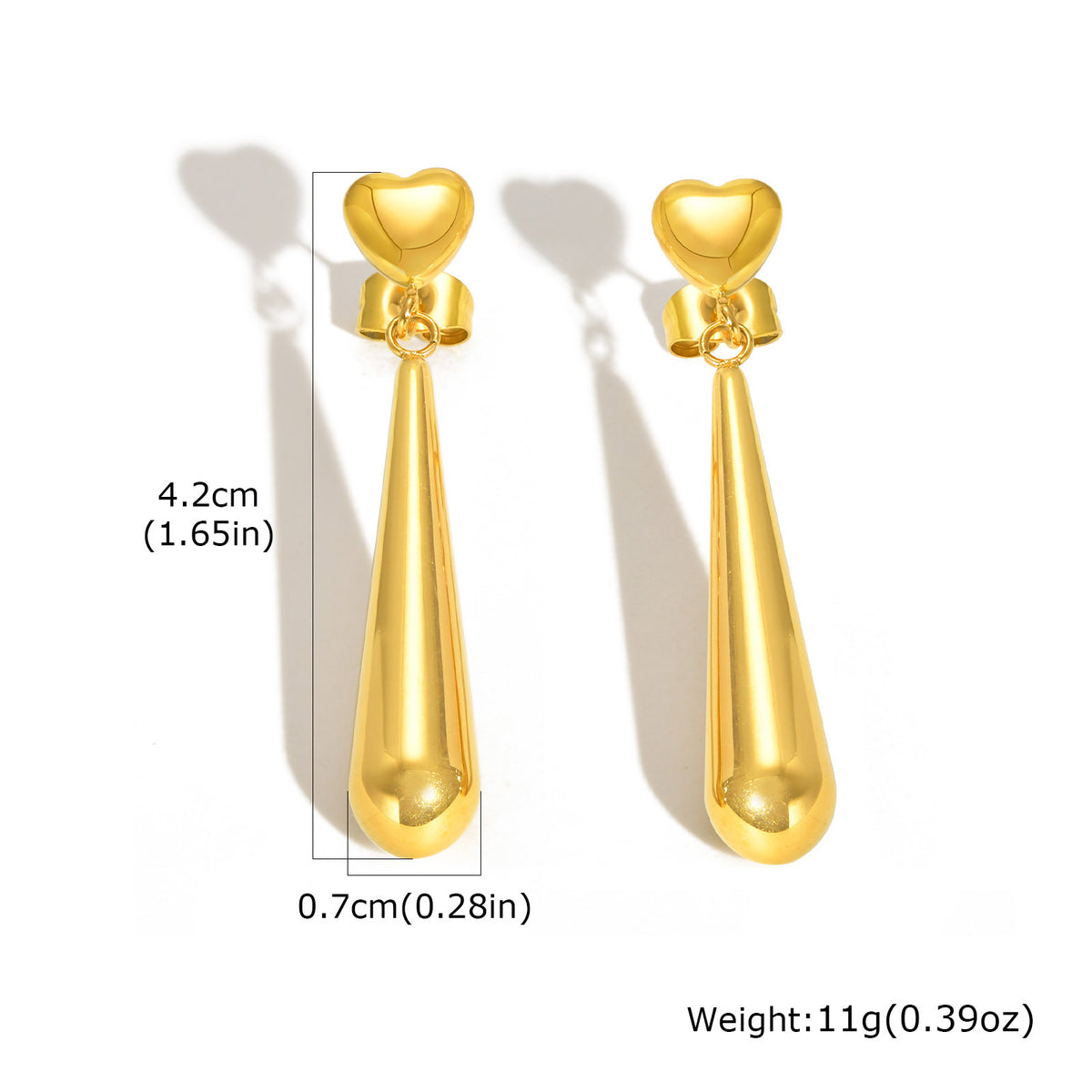 Stainless Steel Heart Earrings
