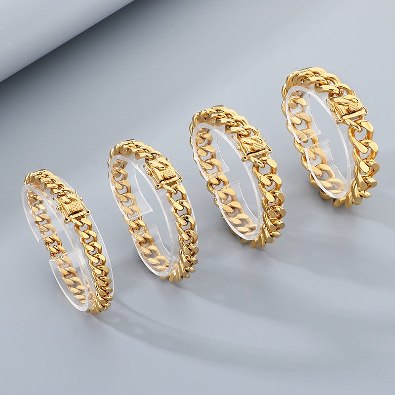 Planderful Mens Dragon Beard Buckle Cuban Chain Bracelet