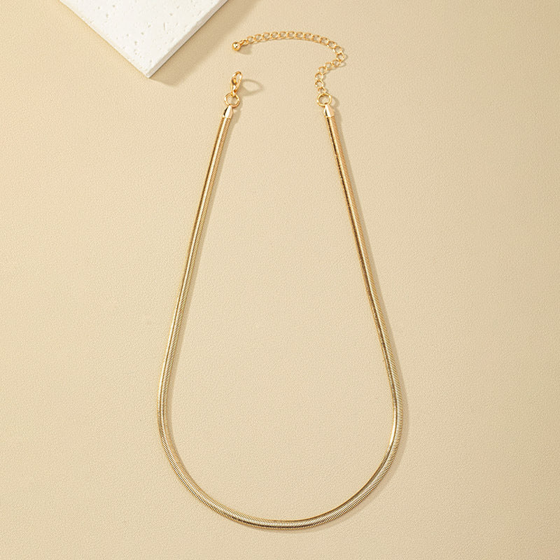 Snakeskin Charm Clavicle Chain Necklace - Vienna Verve Collection