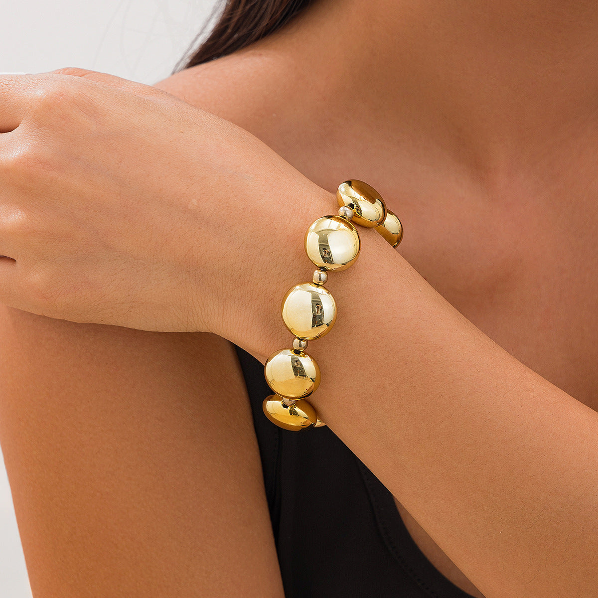 Planderful Statement Beaded Bracelet for Women Bold Geometric Irregular Beads Chic European Style