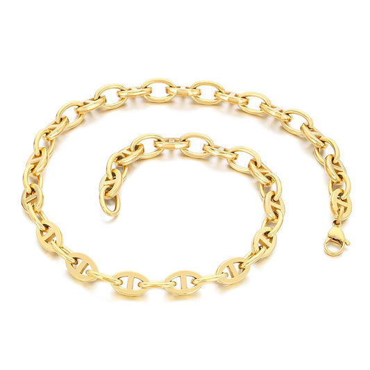 Hip Hop Trend Japanese Bracelet and Necklace Titanium Steel