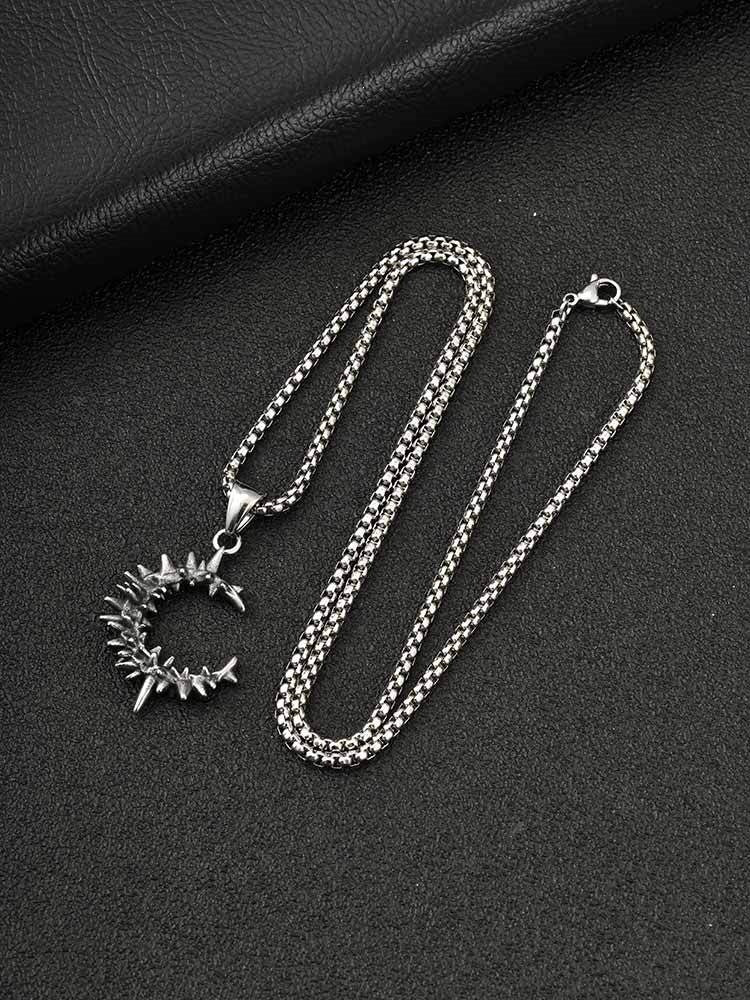 Hip Hop Thorns C Stainless Steel Necklace for Men
