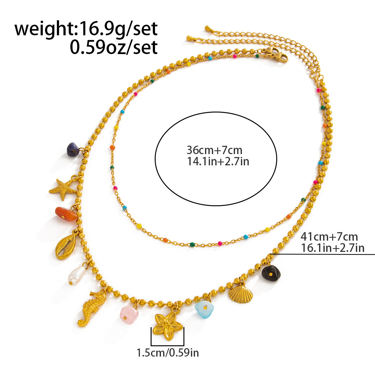 Starfish Pearl-Style Double-Layer Necklace
