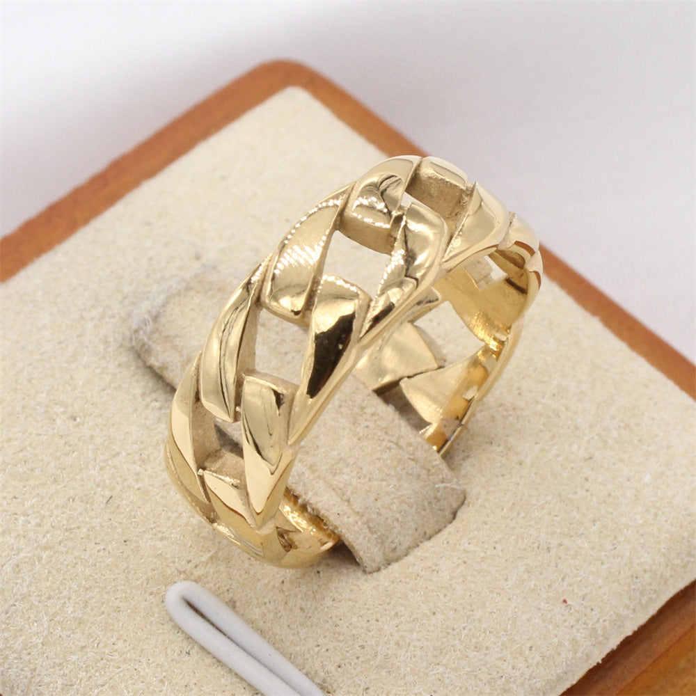 Planderful Everyday Genie – European and American Personalized Retro Chain Men's Titanium Steel Ring