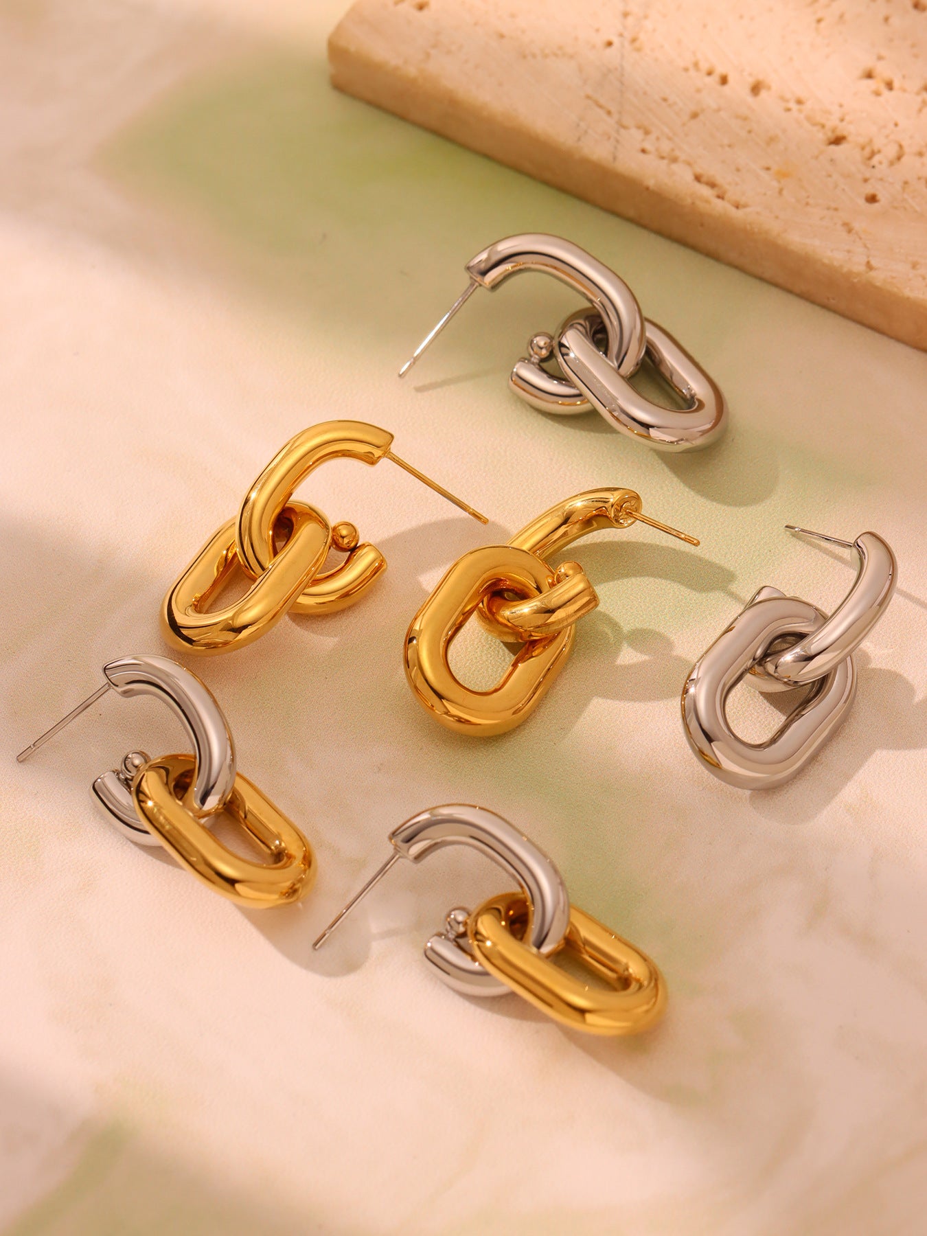 Planderful Hollow Chain Earrings 18K Gold Plated For Women