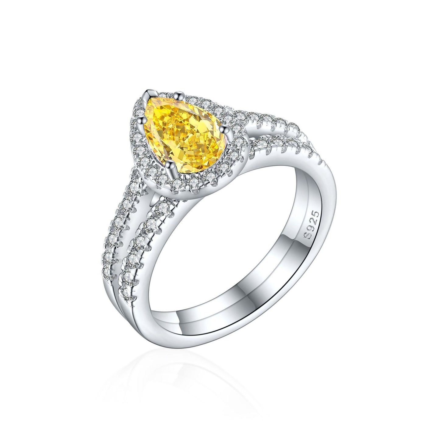 Sterling Silver 1.5ct Ice Flower Cut Colored Treasure Ring