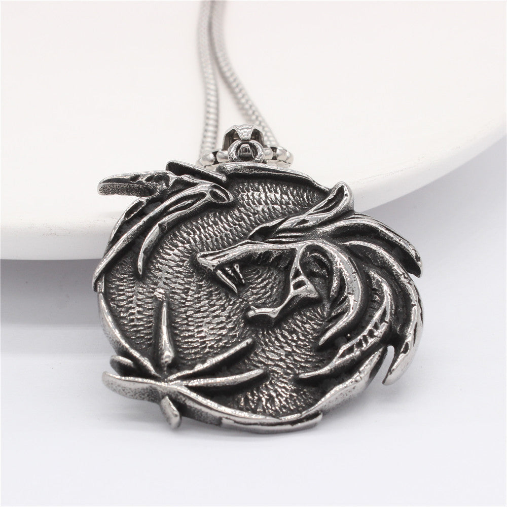 Dragon Direwolf Pendant Titanium Steel Durable Unisex Protection Statement Jewelry Planderful Everyday Genie