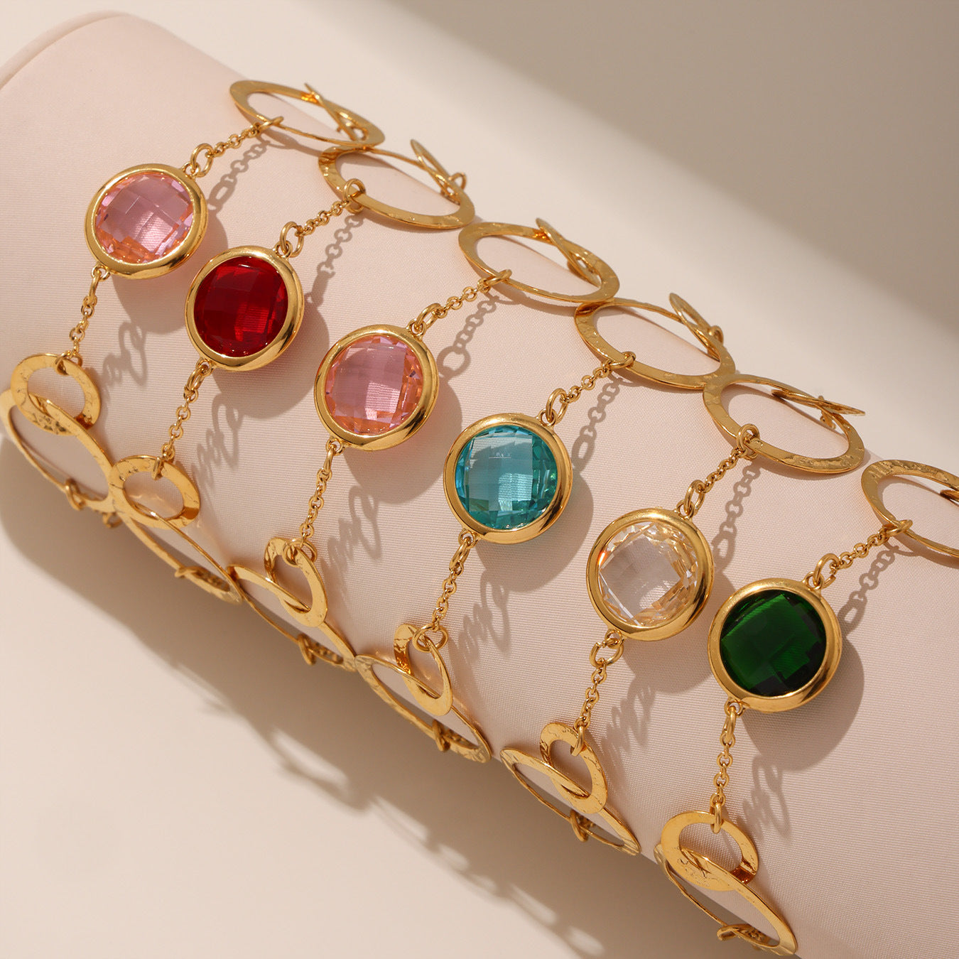 Planderful Czech Glass Ring Bracelet Women Elegant Jewelry